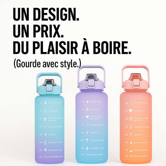 Gourde Sport avec Paille – 2L - Aquanomade